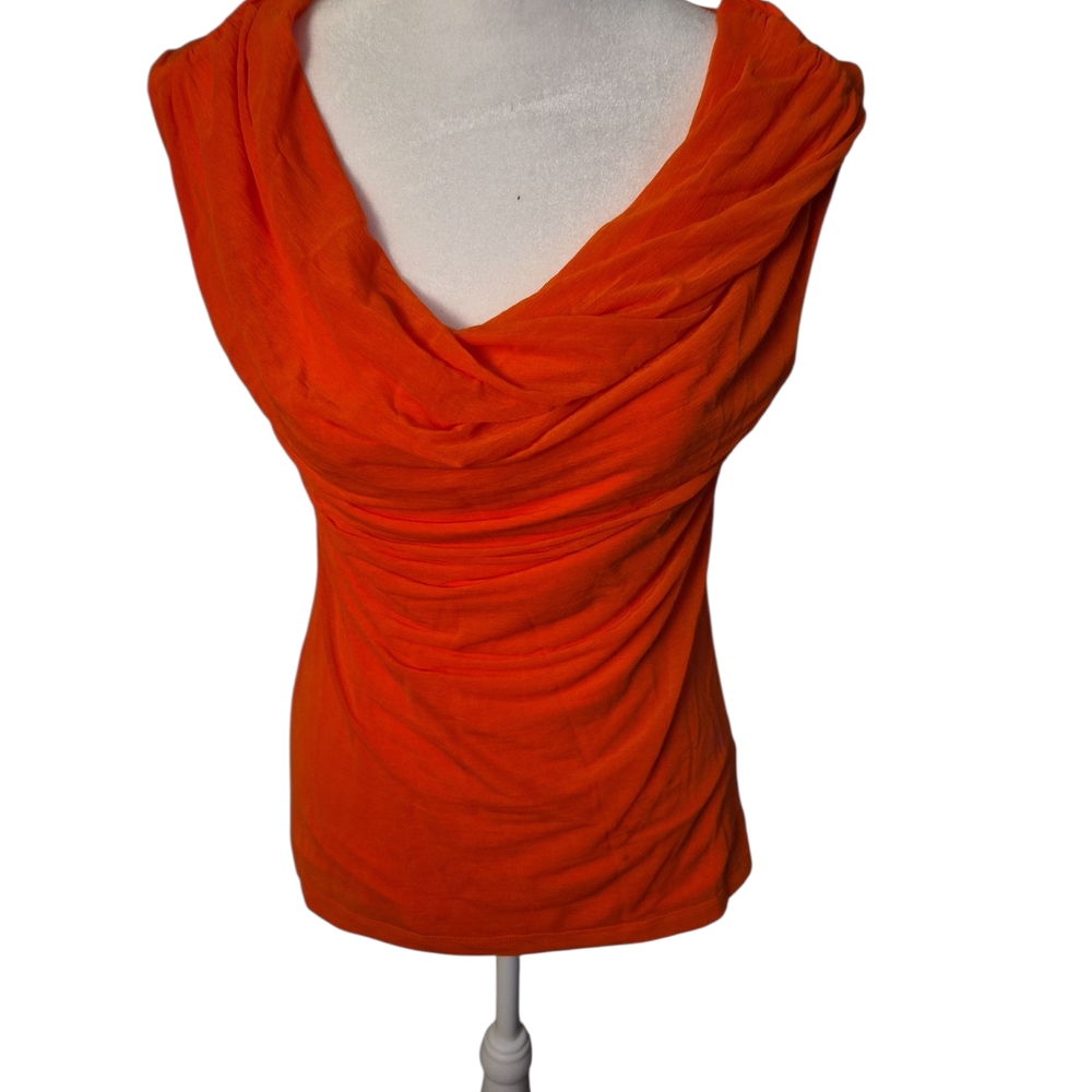 The Limited Orange Drape Neck Blouse